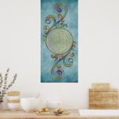 Blume des Lebens - Spiralschmuck 1 Poster (Küche)