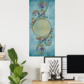 Blume des Lebens - Spiralschmuck 1 Poster (Heimbüro)