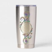 Blume des Lebens - Spiralschmuck 1 Thermobecher (Rückseite)