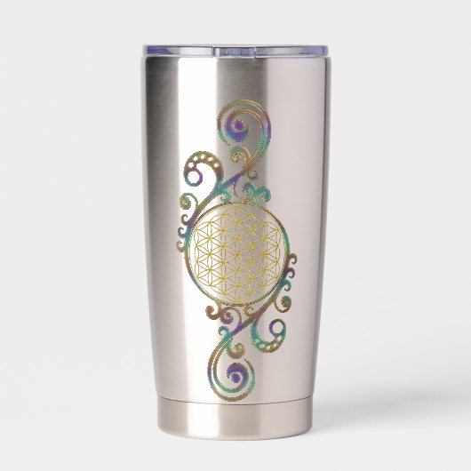 Blume des Lebens - Spiralschmuck 1 Thermobecher (Rückseite)