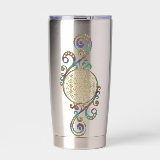 Blume des Lebens - Spiralschmuck 1 Thermobecher (Vorderseite)