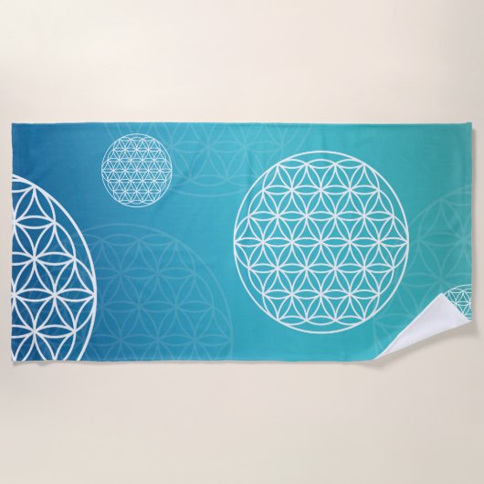 Blume des Lebens Strandtuch (Vorderseite)