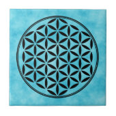 BLUME DES LEBENS - Symbol der heiligen Geometrie,  Fliese (Vorderseite)