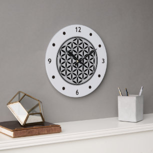 BLUME DES LEBENS - Symbol der heiligen Geometrie, Große Wanduhr