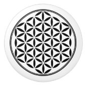 BLUME DES LEBENS - Symbol der heiligen Geometrie,  Keramikknauf (Vorderseite)