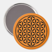 BLUME DES LEBENS - Symbol der heiligen Geometrie,  Magnet (Vorderseite/Rückseite)