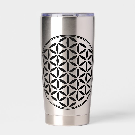 BLUME DES LEBENS - Symbol der heiligen Geometrie,  Thermobecher (Vorderseite)