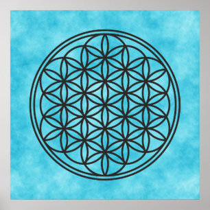 BLUME DES LEBENS - Symbol der Heiligen Geometrie U Poster