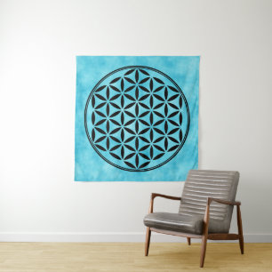 BLUME DES LEBENS - Symbol der heiligen Geometrie, Wandteppich