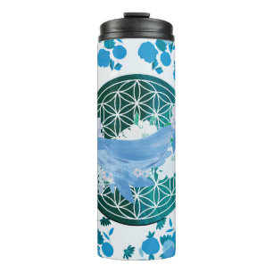 Blume des Lebens Thermosbecher