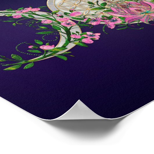 Blume des Lebens Triple Moon Poster (Ecke)