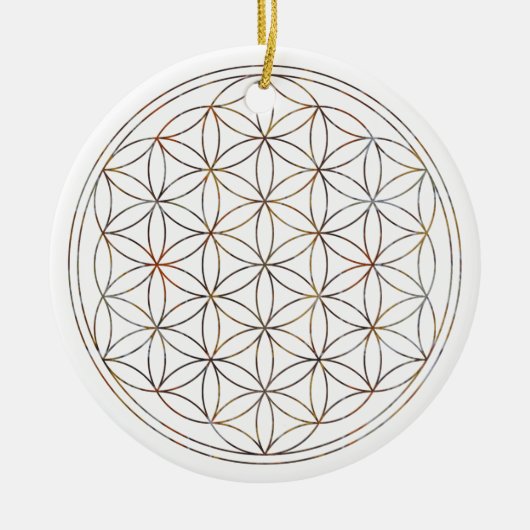 Blume des Lebens (V-Elemente) Keramikornament (Vorne)