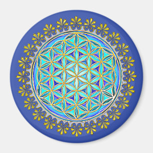 Blume des Lebens - Vintage-Blüten-Ornamente 1 Magnet