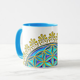 Blume des Lebens - Vintage-Blüten-Ornamente 1 Tasse