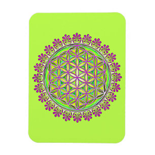 Blume des Lebens - Vintage-Blüten-Ornamente 2 Magnet