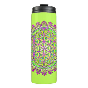 Blume des Lebens - Vintage-Blüten-Ornamente 2 Thermosbecher