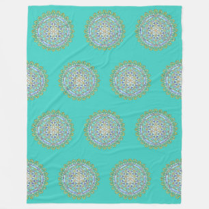 Blume des Lebens - Vintage-Blüten-Ornamente 3 Fleecedecke