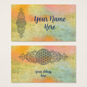 Blume des Lebens - Vintage Ornamente blau gold