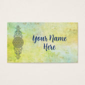 Blume des Lebens - Vintage Ornamente - blaues Gold (Vorderseite)