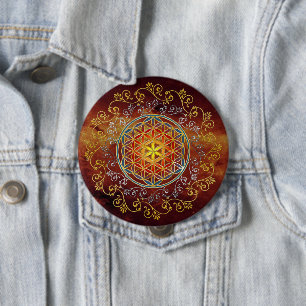 Blume des Lebens - Vintage Ornamente Mandala 1 Button