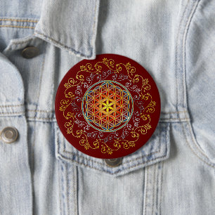 Blume des Lebens - Vintage Ornamente Mandala 1 Button