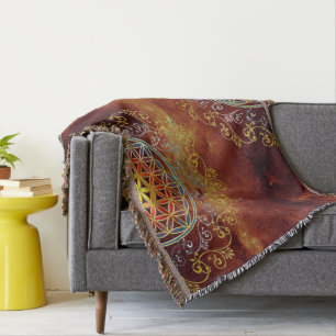 Blume des Lebens - Vintage Ornamente Mandala 1 Decke