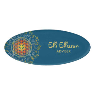 Blume des Lebens - Vintage Ornamente Mandala 1 Namenschild