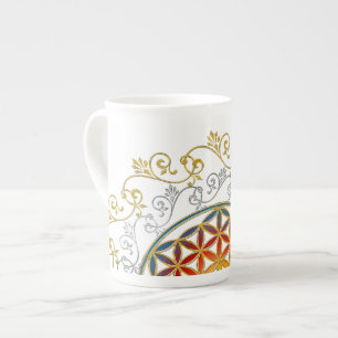 Blume des Lebens - Vintage Ornamente Mandala 1 Porzellantasse