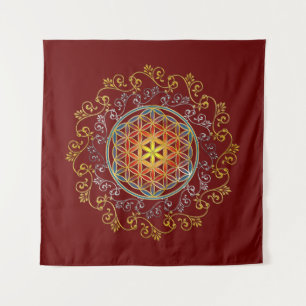 Blume des Lebens - Vintage Ornamente Mandala 1 Wandteppich