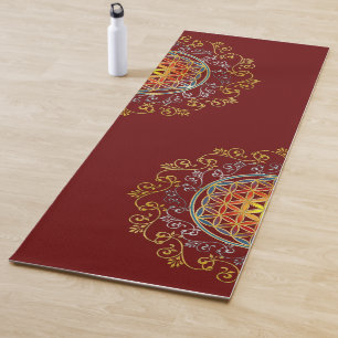 Blume des Lebens - Vintage Ornamente Mandala 1 Yogamatte