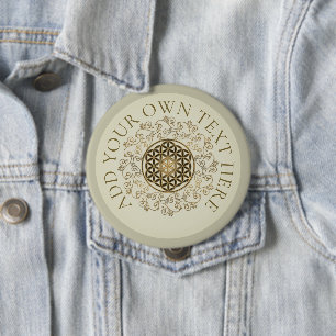 Blume des Lebens - Vintage Ornamente Mandala 2 Button