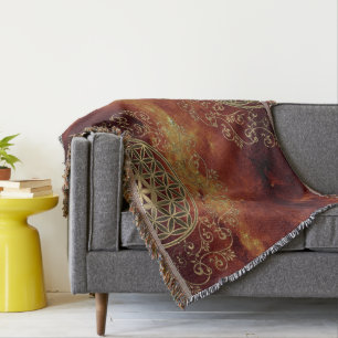 Blume des Lebens - Vintage Ornamente Mandala 2 Decke