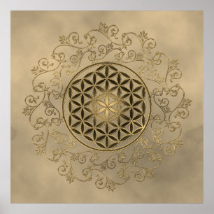 Blume des Lebens - Vintage Ornamente Mandala 2 Poster