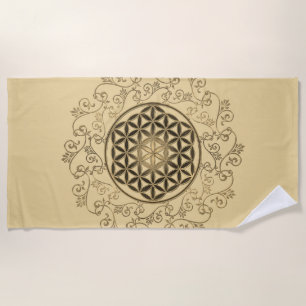 Blume des Lebens - Vintage Ornamente Mandala 2 Strandtuch