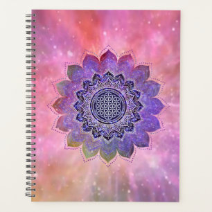 Blume des Lebens - Vintage Style Galaxie Weltraum Planer