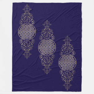 Blume des Lebens - vintage X Fleecedecke