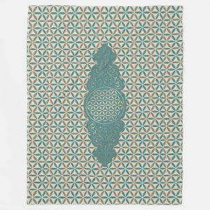 Blume des Lebens - vintage X & Stempel Muster BG 1 Fleecedecke