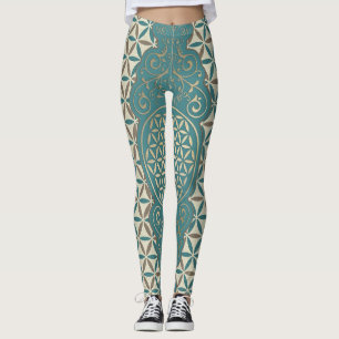 Blume des Lebens - vintage X Stempel Muster Leggings