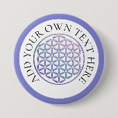 BLUME DES LEBENS - violett glänzende Briefmarke Button (Vorderseite)
