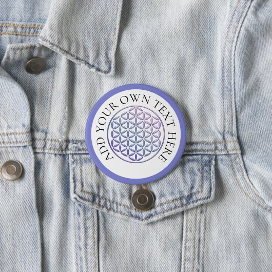 BLUME DES LEBENS - violett glänzende Briefmarke Button (Beispiel)