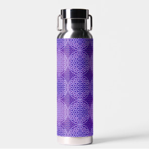 BLUME DES LEBENS - violett lila Muster Trinkflasche