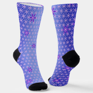 BLUME DES LEBENS - violett rosa Muster Socken