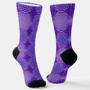 BLUME DES LEBENS - violettes Lila - Muster Socken