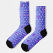 BLUME DES LEBENS - violettes, rosa Muster Socken (Linkes Detail)