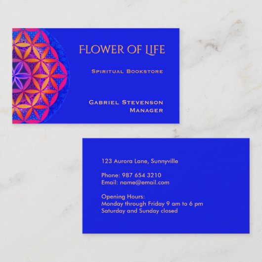Blume des Lebens Visitenkarte (Vorne/Hinten)
