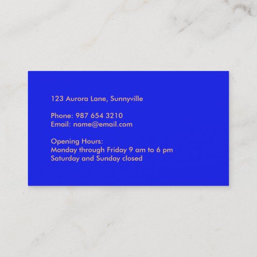 Blume des Lebens Visitenkarte (Rückseite)