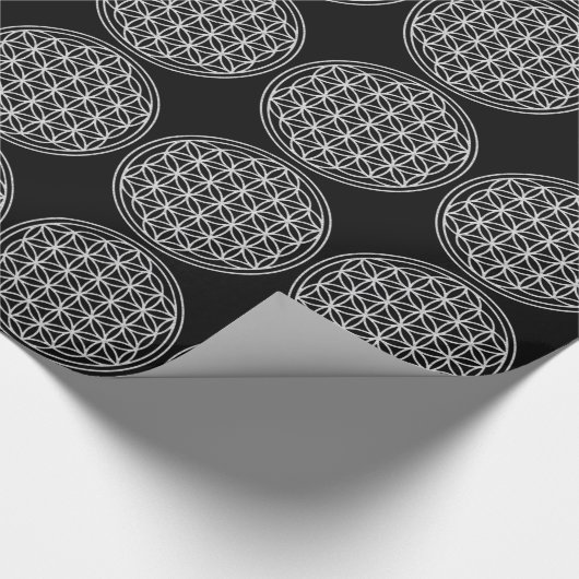 Blume des Lebens - Weiß Geschenkpapier (Ecke)