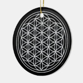 BLUME DES LEBENS - Weiß Keramik Ornament (Links)