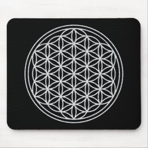 BLUME DES LEBENS - Weiß Mousepad