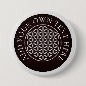 BLUME DES LEBENS - weiße Briefmarke Button (Vorderseite)